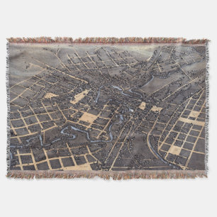 Cobertor Mapa Antigo de San Antonio, Texas, Vista Aérea, 18