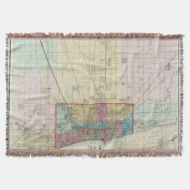 Cobertor Mapa de Chicago (Frente)