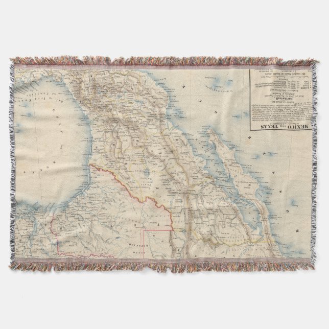 Cobertor Mapa de México e de Texas (Frente)