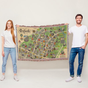 Cobertor Mapa de Oxford, Inglaterra (estradas de ferro