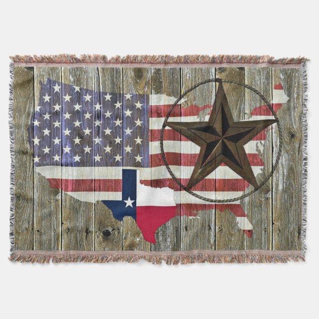 Cobertor Mapa de Sinalizador do Estado do Texas Lone Star (Frente)