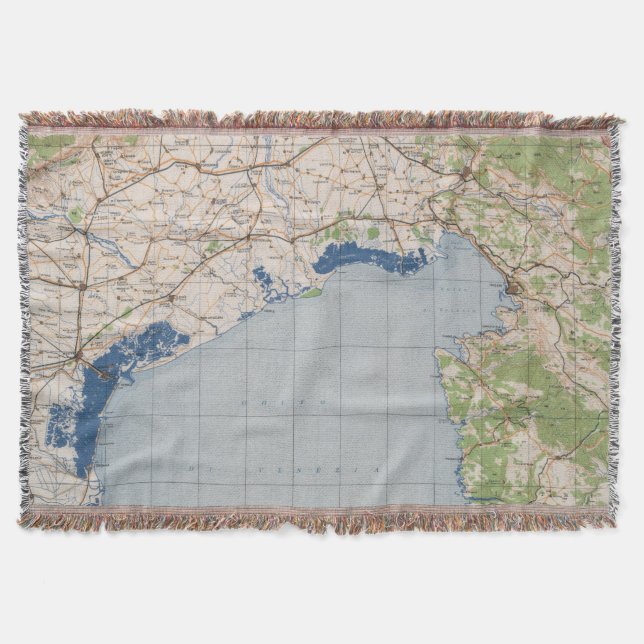 Cobertor Mapa de Veneza, Italia (Frente)