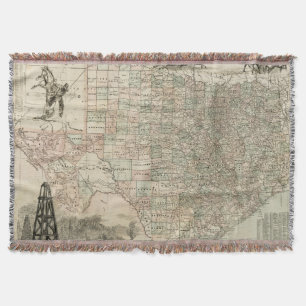 Cobertor Mapa do Texas com o County Borders