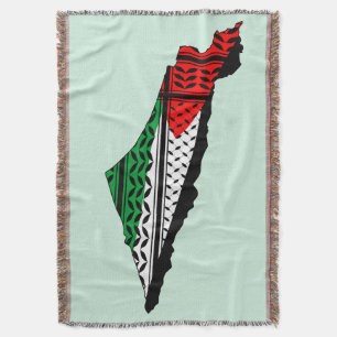 Cobertor Mapa Palestino que Bandeira e Padrão Keffiyeg