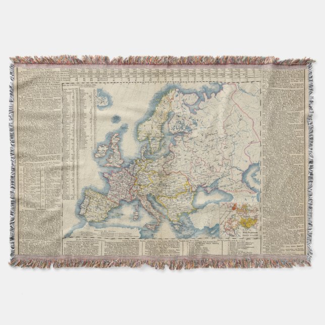Cobertor Mapa político militar de Europa (Frente)