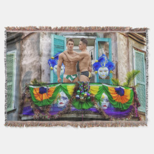 Cobertor Mardi Gras de SlipperyJoe mascara decorações de mi