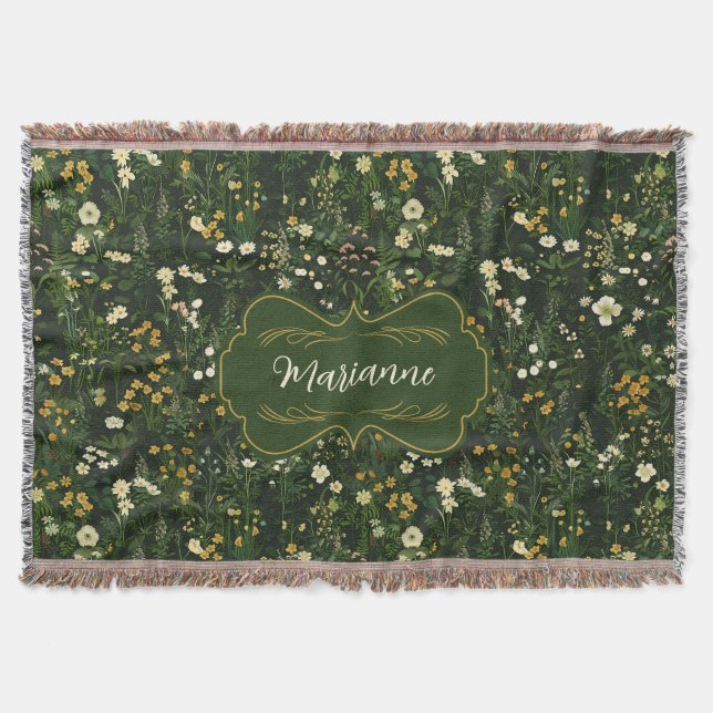 Cobertor Marianne Dark Daisy Floral (Frente)