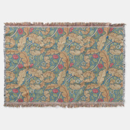 Cobertor Marigold floral William Morris azul bege angustiad