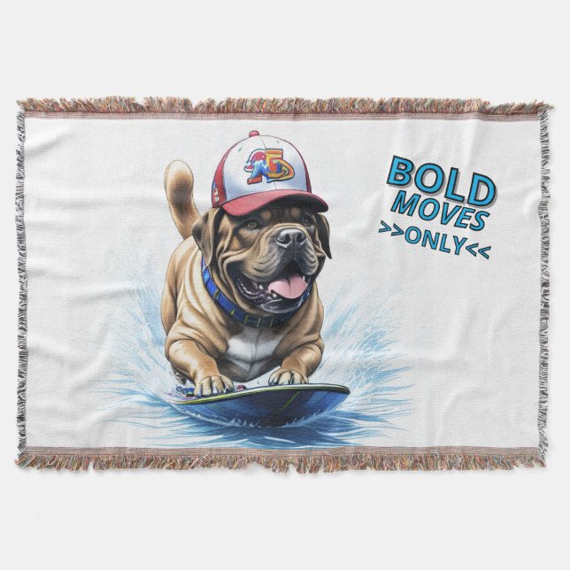 Cobertor Mastiff englische Dogge Auf Surfbrett Urlaub (Frente)