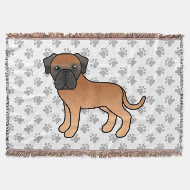 Cobertor Mastim Inglês Dourado Cachorro Cartoon Fofo (Frente)