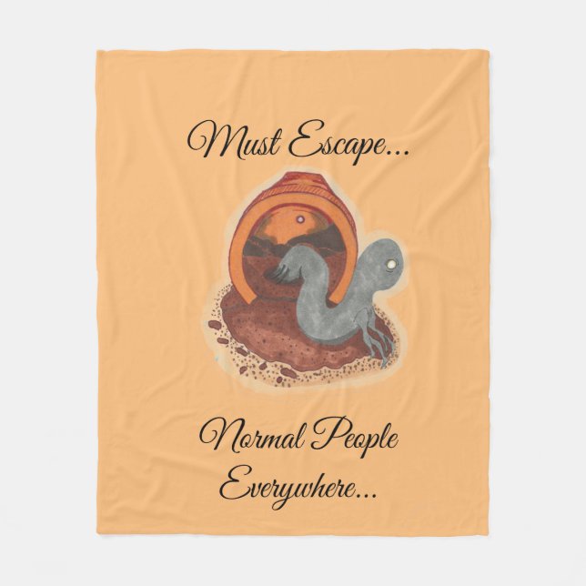 cobertor médio - Escapar... A criatura de vaso (Frente)