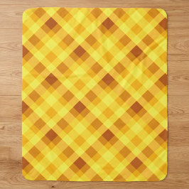 Cobertor Médio Sherpa de Xadrez Amarelo Gema de Ov