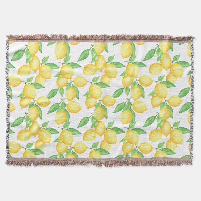Cobertor Mediterrenean Citrus Lemon pattern (Frente)