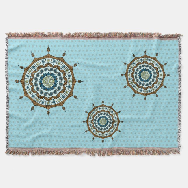 Cobertor Mehndi Fantasy Copper Throw Blanket (Frente)