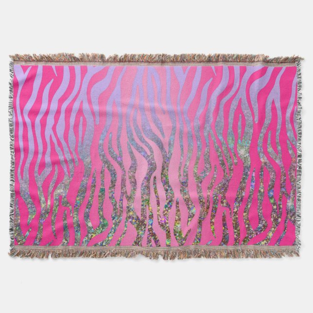Cobertor Meio Brilho Impressão Tigre Rosa (Frente)