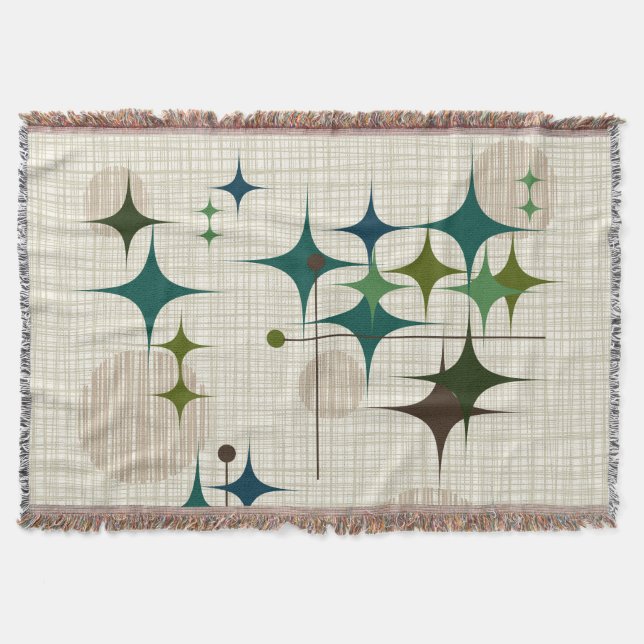 Cobertor Meio século Moderno de Starbursts e Globos (Frente)