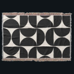 Cobertor Meio século Padrão Vintage Moderno Preto e Branco<br><div class="desc">Padrão Moderno do Meio século Retroativo - Formas Geométricas do Abstrato - Padrão Minimalista em preto e branco creme.</div>