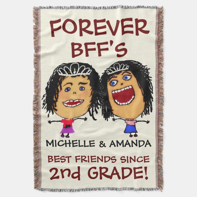 Cobertor Melhor amigo BFFs dos desenhos animados