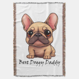 Cobertor Melhor Papai Cachorrinho Bulldog Francês Pet Cacho