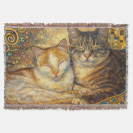 Cobertor Melhores Amigos Gatos inspirados em Klimt