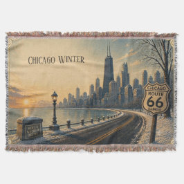 Cobertor Memórias da Rota 66 no Inverno de Chicago Aconcheg