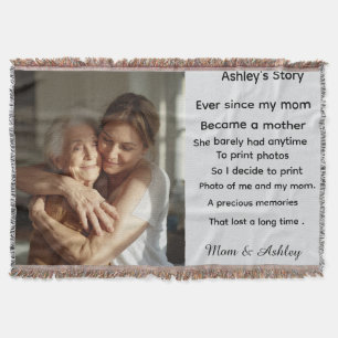 Cobertor Mensagem de foto personalizada para o Dia das Mães