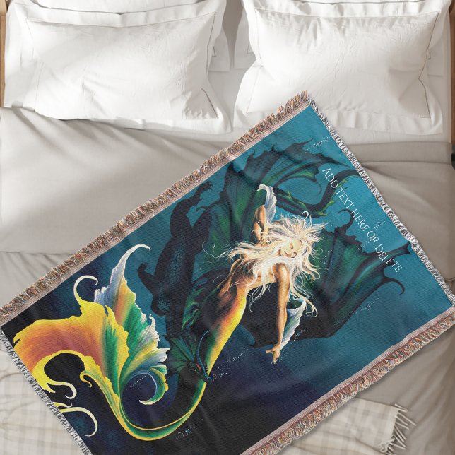 Cobertor Mermaid Dragon Fantasy Blue (Criador carregado)