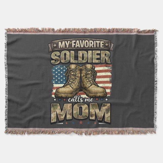 Cobertor Meu soldado favorito me chama de mãe (Frente)