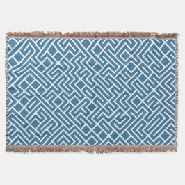 Cobertor Minimalist Maze Fill Blue Pattern
