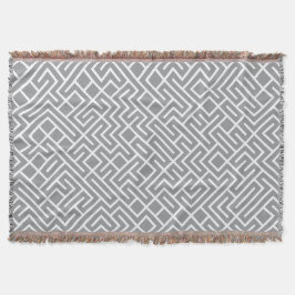 Cobertor Minimalist Maze Fill Grey Pattern