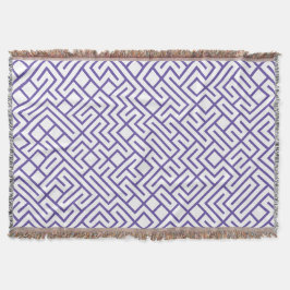 Cobertor Minimalist Maze Lines Purple Pattern