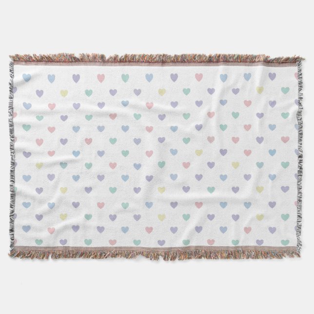 Cobertor Minimalist Soft Pastel Heart Pattern   (Frente)