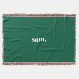 Cobertor Minimalista texto personalizado negrito verde