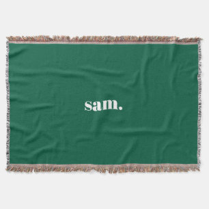Cobertor Minimalista texto personalizado negrito verde