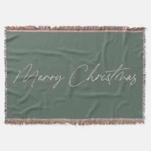 Cobertor Mínimo Sage Green - Manuscrito Verde Feliz Natal