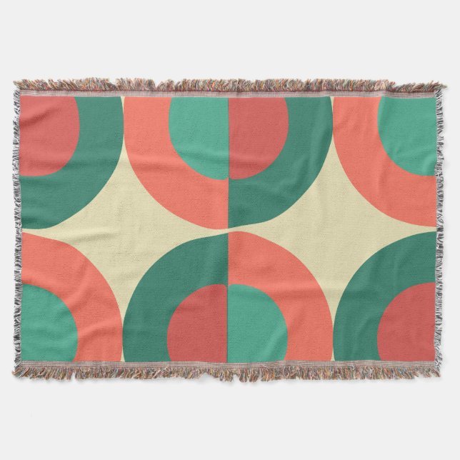 Cobertor Mint Modern Coral do Século médio (Frente)