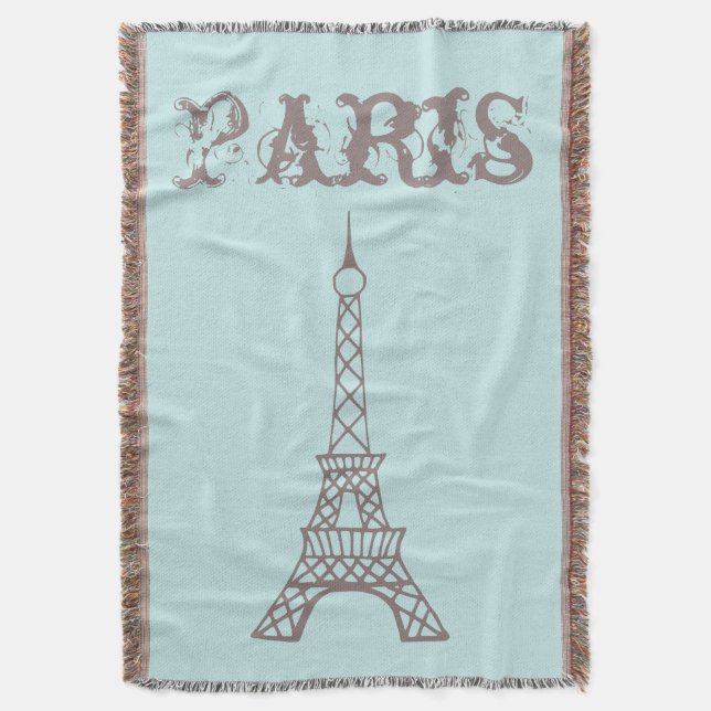 Cobertor Mint Paris Eiffel Tower Throw (Frente Vertical)