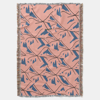Cobertor Modern Abstract Blue & Pink Geometric Pattern Flee