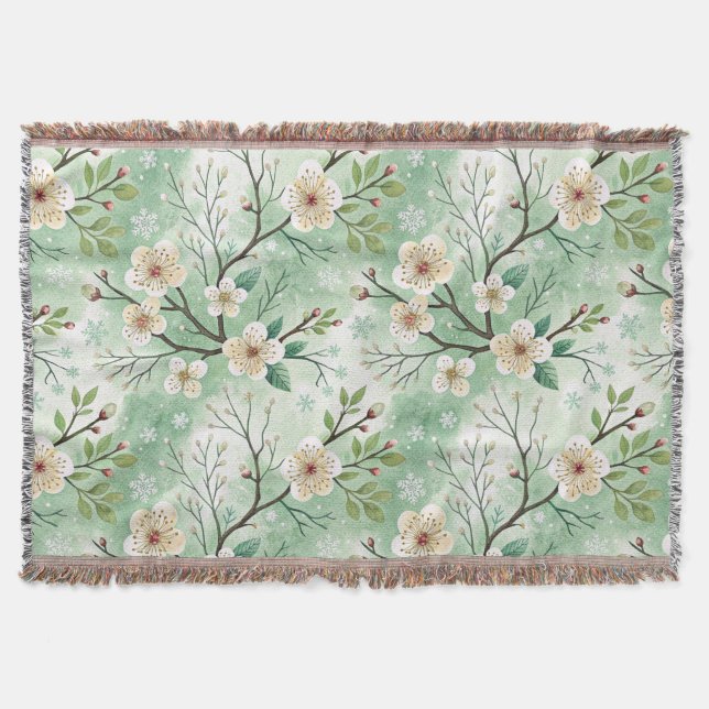 Cobertor Modern Cherry Blossoms Winter (Frente)