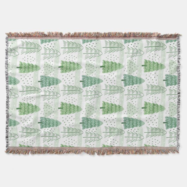 Cobertor Modern Christmas Trees Pattern  (Frente)