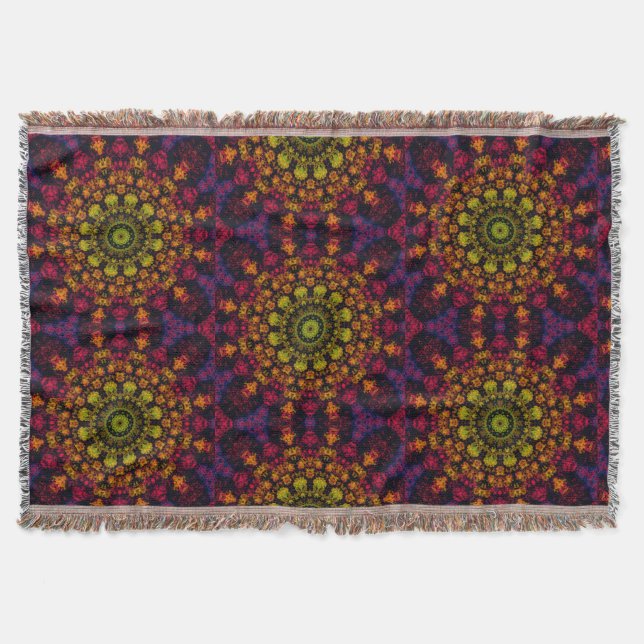 Cobertor  Modern Elegant Mandala Throw Blanket (Frente)