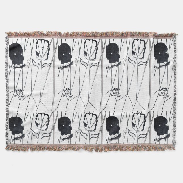 Cobertor Modern flowers collection Throw Blanket (Frente)