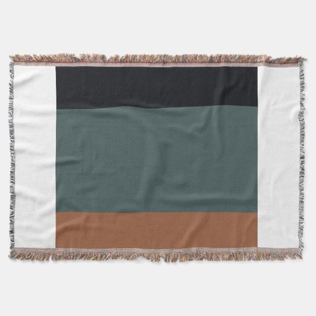 Cobertor Modern Minimalist Tri-Tone: Charcoal, Slate, and O (Frente)