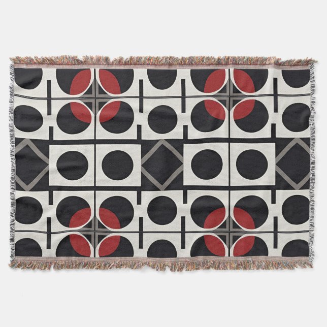 Cobertor Moderno Abstrato Geométrico Com Círculos (Frente)