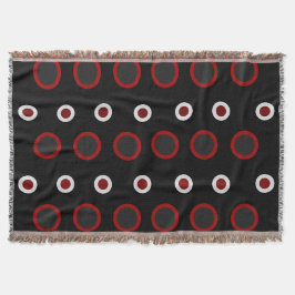 Cobertor Moderno de meados do século vermelho, preto e cinz