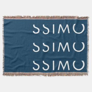 Cobertor Moderno Minimalista Elegante Simples Nome Azul Pru