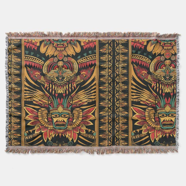 Cobertor Molho Aqua "Aztec Dream" (Frente)