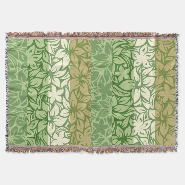 Cobertor Moloaa Bay Hawaiian Hibiscus Striped Blankets (Frente)