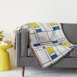 Cobertor Mondrian II Design de Arte Moderna Minimalista De