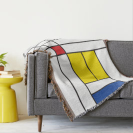 Cobertor Mondrian II Minimalista De Stijl Modern Art Design
